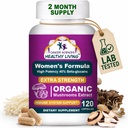 Rakovinové vedy Organický multivitamín pre ženy - Hubový doplnok extrakt - Hormonálne a imunitné podporné vitamíny - 1500 mg wellness komplex Non-GMO s 40% Beta-Glucans,120 kapsúl