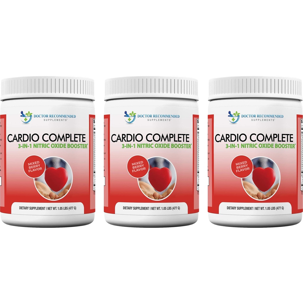 Cardio Complete - Podpora zdravia srdca prášok doplnok - 3-in-1 Oxid dusnatý posilňovač s 5000 L-arginín, 1000 mg L-citrulín, a Hawthorn Berry