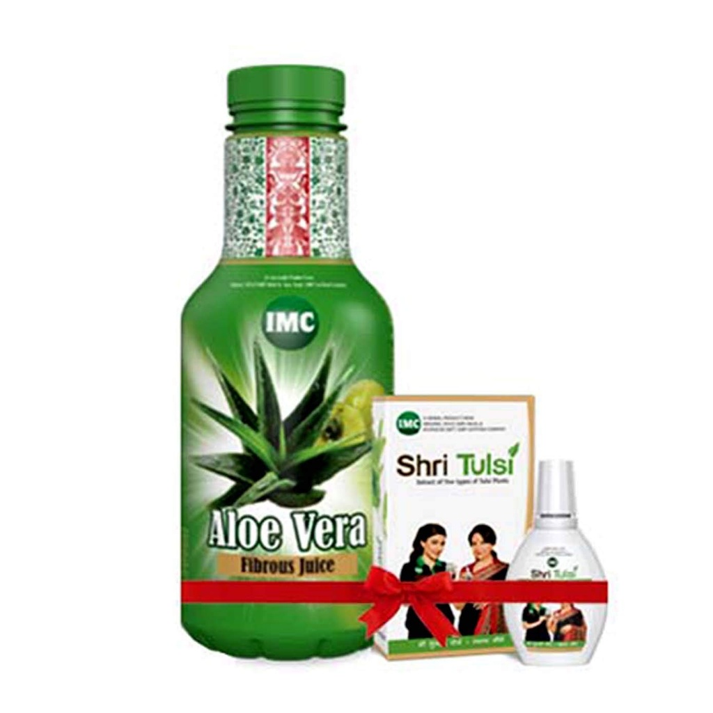 Imc Aloe Vera Fibrous Juice With Shri Tulsi - Combo Pack