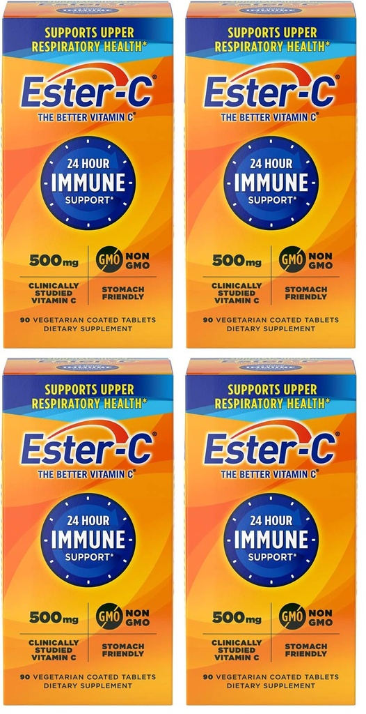 Ester-C 500 mg 24 hodinové vitamín C tablety na imunitnú podporu, vitamín C doplnok, 90 počet (dávka 4)