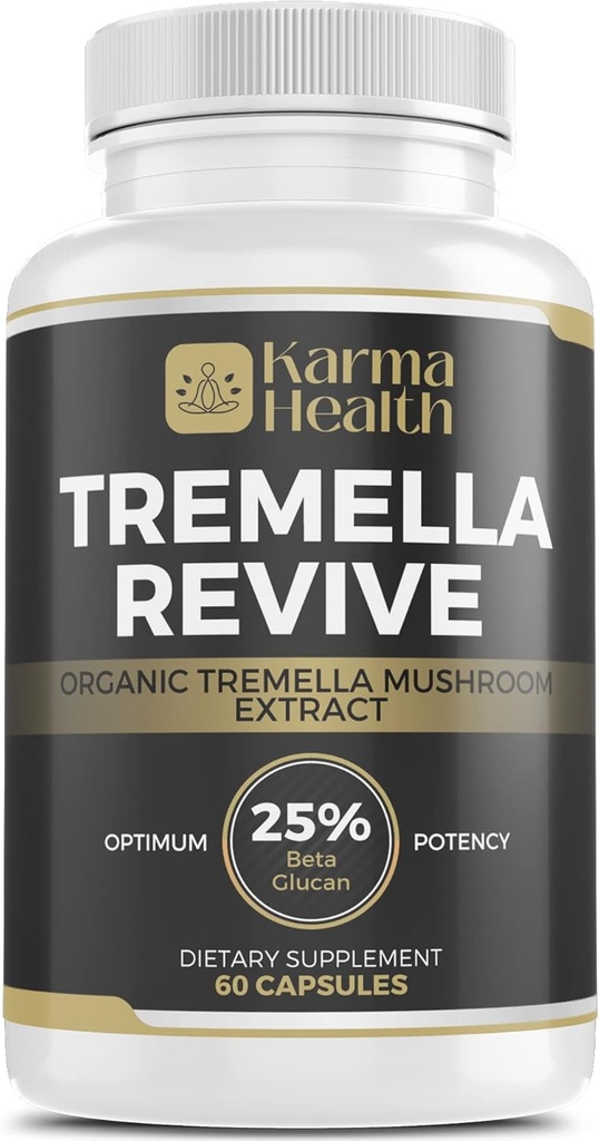 Tremella Mushroom Powder Kapsule - Komprimované biele snežné huby Púder Supplement - 25% Beta Glucan Content, Vegan & GMO Free. Sneh Fungus Organic Supplement