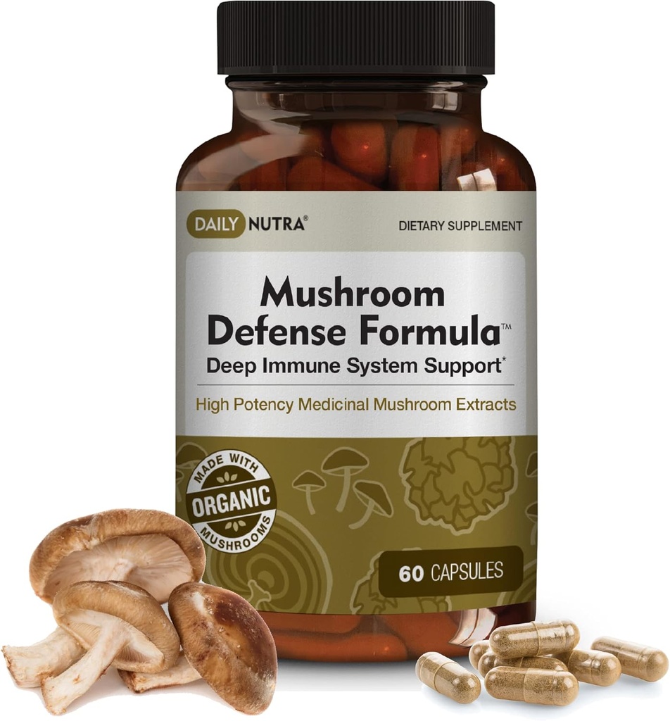 DailyNutra Mushroom Defense Formula - Immune Support Supplement 