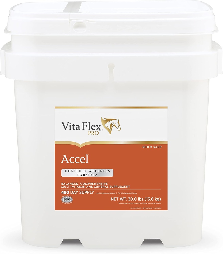 Vita Flex Pro Accel Health & Wellness Formula, Horse Supplement, 30 libier, 480-dňová dodávka