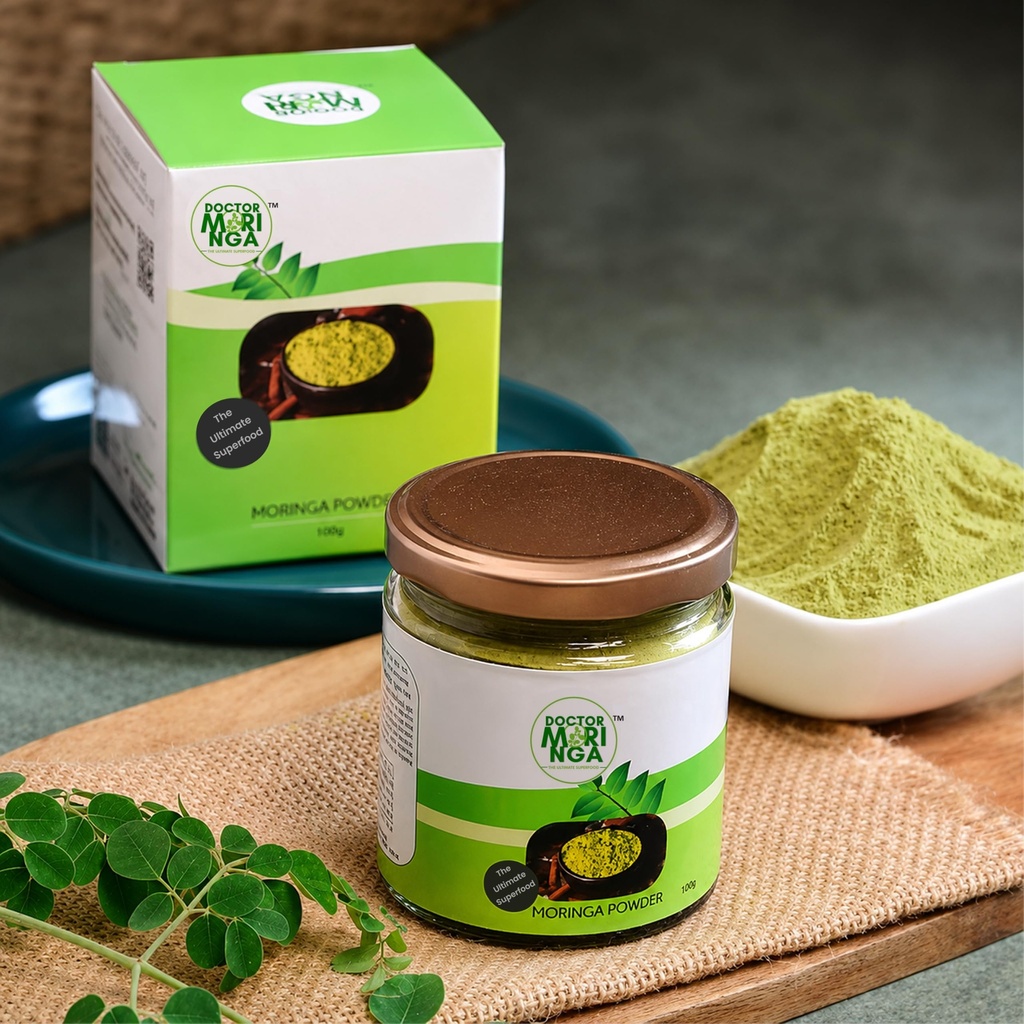 Moringa Leaf Powder - Boosts Energy and Immunity, Natural Multi-Vitamin, Minerals and Antioxidants, Promotes Healthy Hair and Skin, Protein-Rich Superfood - 100 Gram