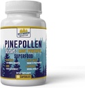 Denné zdravie Pine Pollen 600mg Vegan Gluten Free Non GMO Natural Superfood Vitamíny Minerály Dietary Supplement 60 Kapsule - 1 mesiac Zásoba