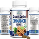 Organické Ceylon škorica - 1000mg per Serving, Certified Organic True škorica Supplement, antioxidant, rýchla absorpcia - 60 tabliet