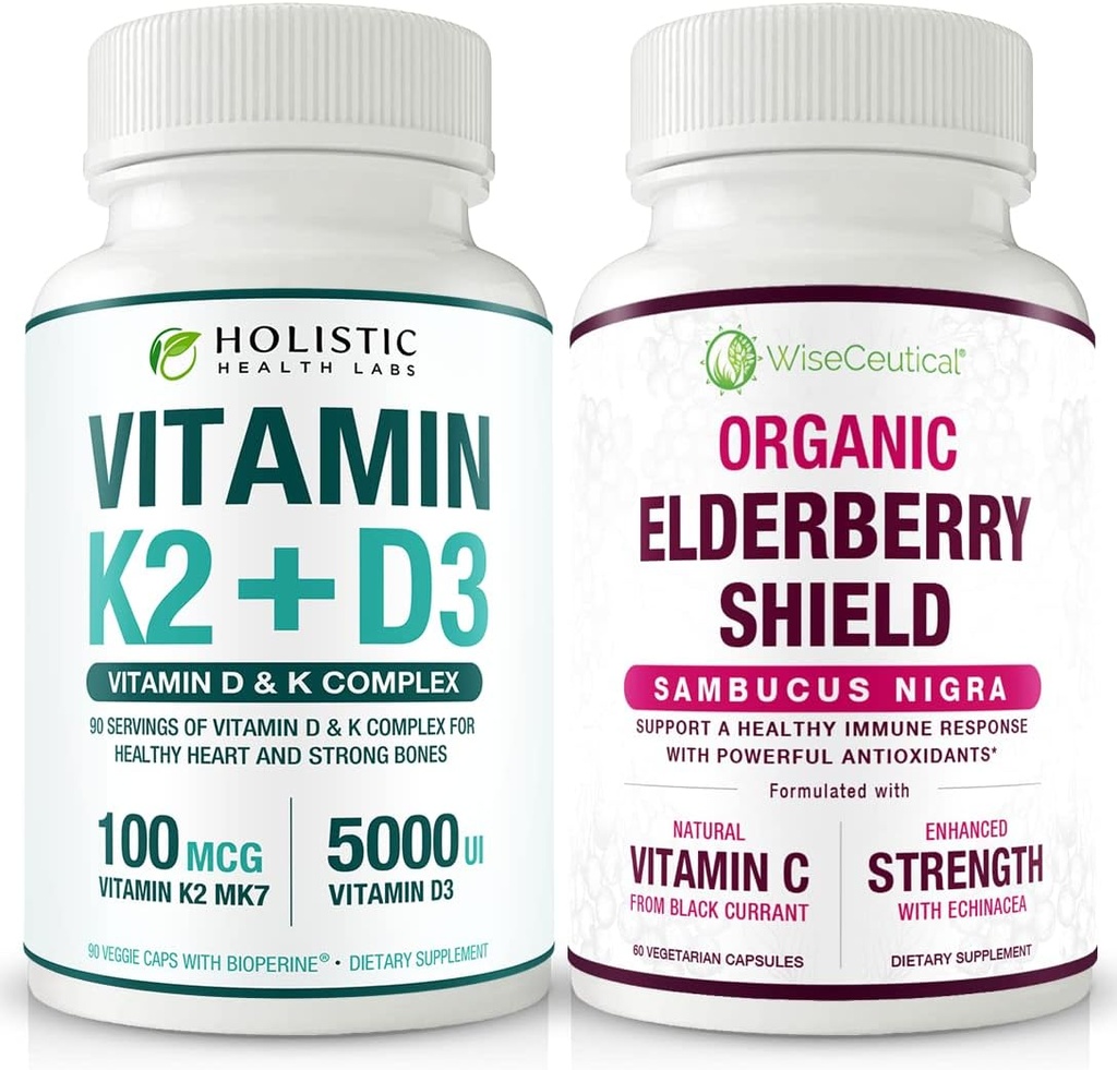 Maximum absorpcie Vitamín K2 + D3 a organické bazy s čiernym ríbezľom a Echinacea 