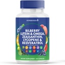 Superfood MD vitamíny pre zdravie očí s čučoriedkovým luteínom a zeaxantínom Lykopén Resveratrol extrakt z hroznových semien Astaxantín- AREDS 2 - vitamín pre oči - 60 kapsúl
