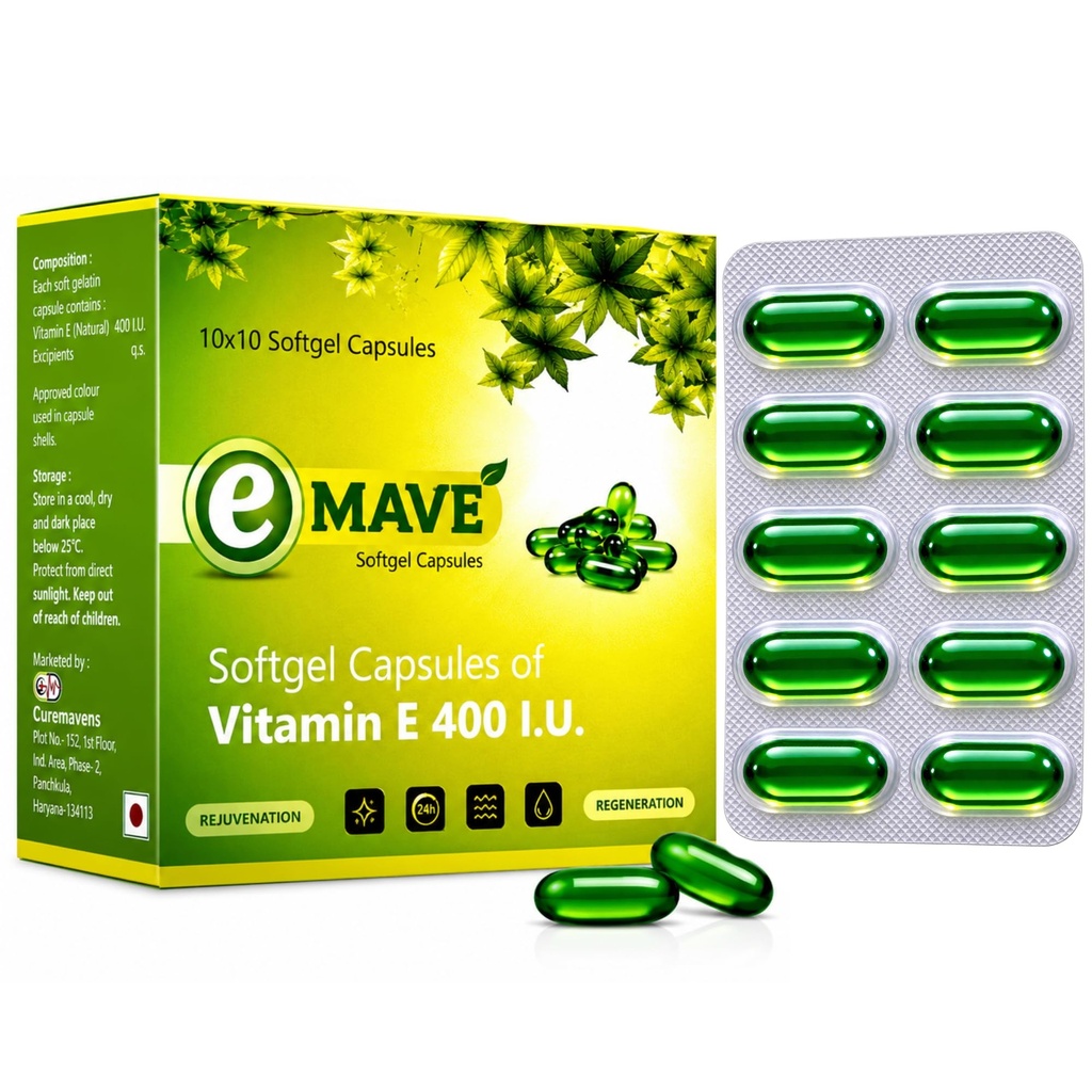 Vitamin E 400 IU Softgel Capsules, 50 Capsules
