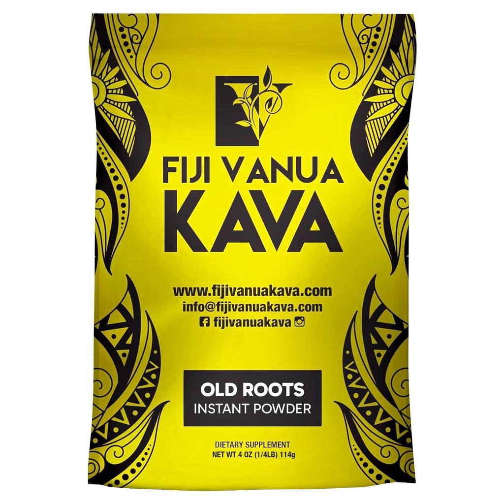 Fidži Vanua Kava Instant Old Roots Kava Powder, dehydratovaná zelená šťava Kava Powder, Easy to Pripraviť tekutinu-rozpustný, Fidžian Instant Noble, Bylinné doplnky, 4 oz