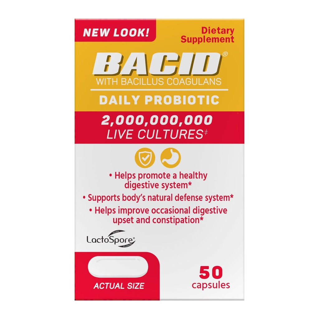 Bacid Daily Probiotic s Bacillus Coagulans, 50 gróf, trávenie doplnok k zlepšeniu príležitostné zápcha