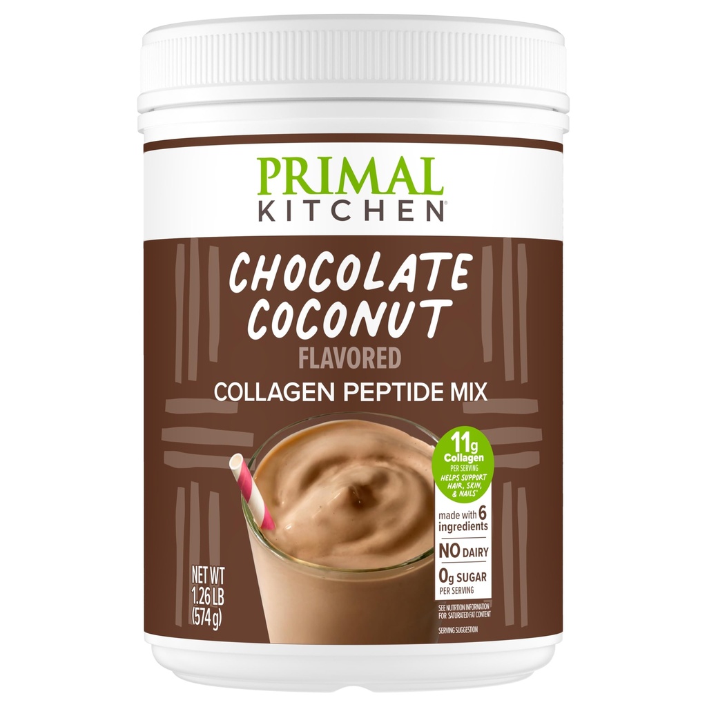 Primal Kuchyňa čokoláda Kolagén Palivo® Nápoj Mix, Čokoláda Kokos Kolagén Peptidy, Žiadne mliečne alebo umelé sladidlá, 20 Ounces