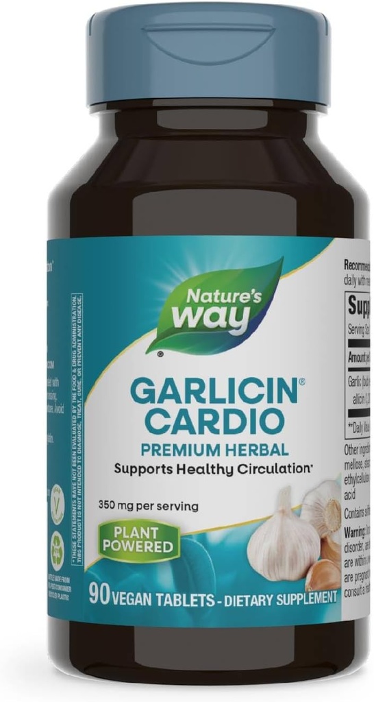 Príroda a spôsob Cesnak Cardio Premium Herbal Zdravý obeh Podpora* 350 mg na obsluhu 90 tabliet