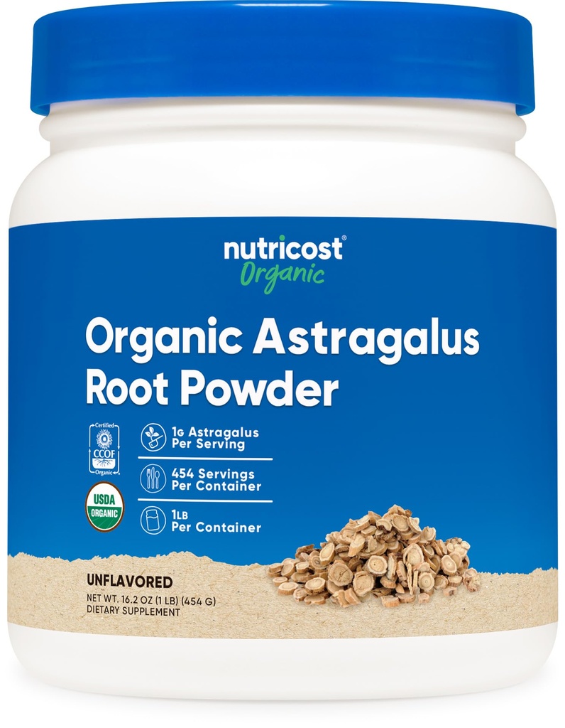 Nutricost Organic Astragalus Root Powder 1LB - Gluten Free, non-GMO, Vegetarián