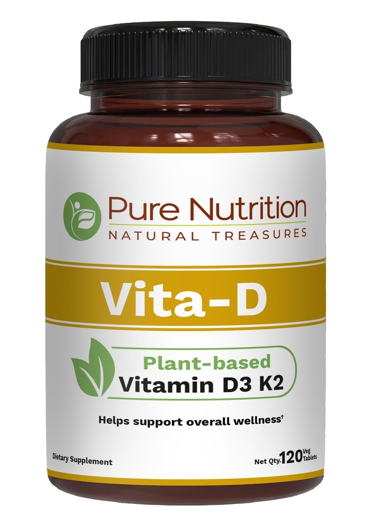 Pure Nutrition Vita D3 K2 - Rastlinný vitamín D3 K2 Supplement 