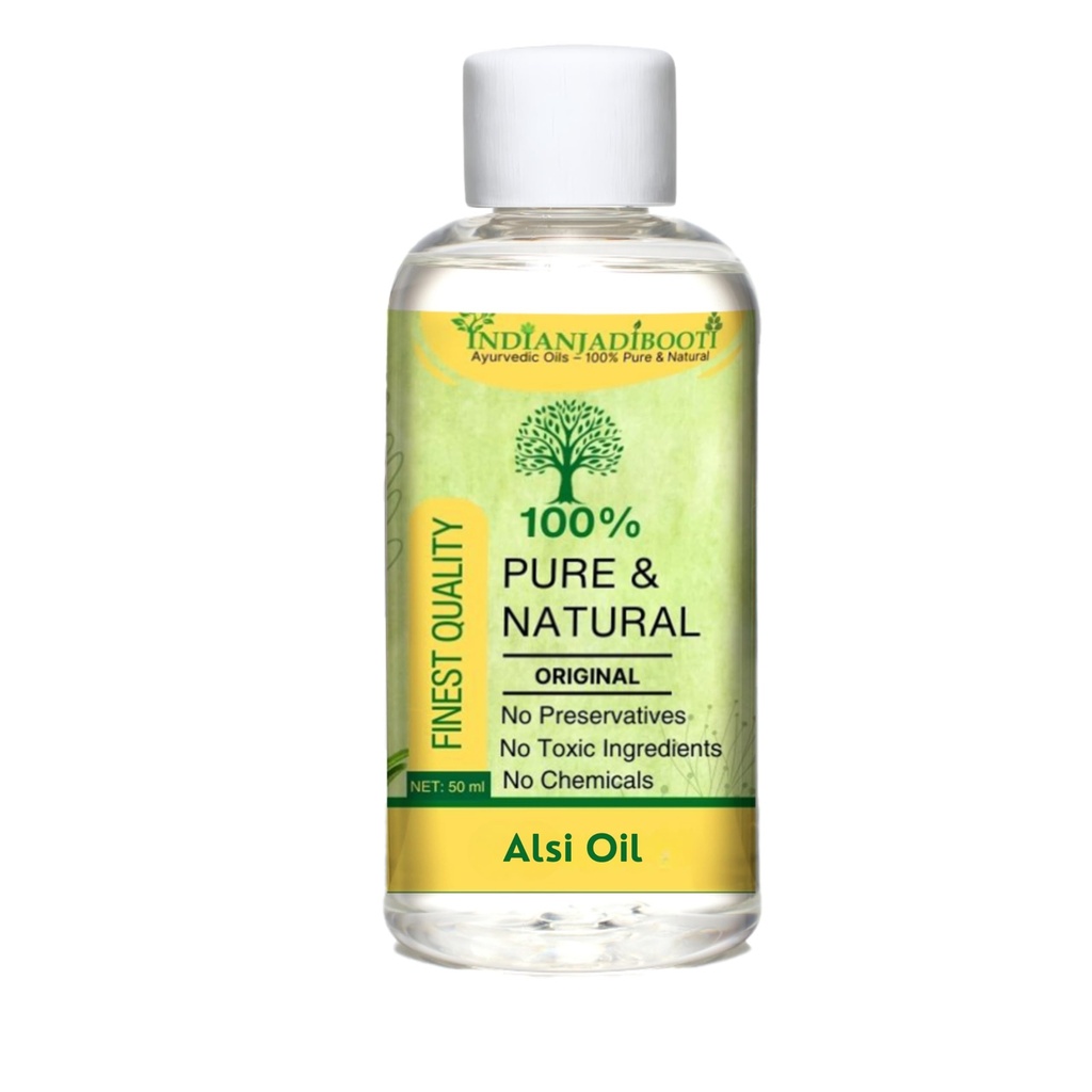 IndianJadiBooti Flax Seed Oil - Alsi Tel - Linseed 50mL (Pack of 1)
