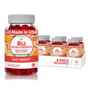 Vitamín B12 Gummy pre dospelých - najchutnejšie úžitkové Formula - 3000mcg Metyl B-12 vysoká absorpčná energia Gummy - Non-GMO Vegan Vit B12 - Chewable B 12 pre podporu energie a zdravie kostí - 6 balenie