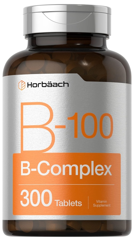 Horbäach Vitamín B-100 Complex 100% dennej hodnoty 300 tabliet 