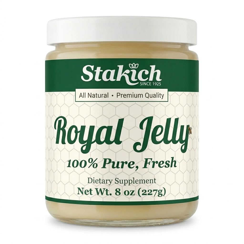Stakich Fresh Royal Jelly - Pure, All Natural - No Additives/Flavors/Preservatives Pridané - 8 Ounce (227 Gram)