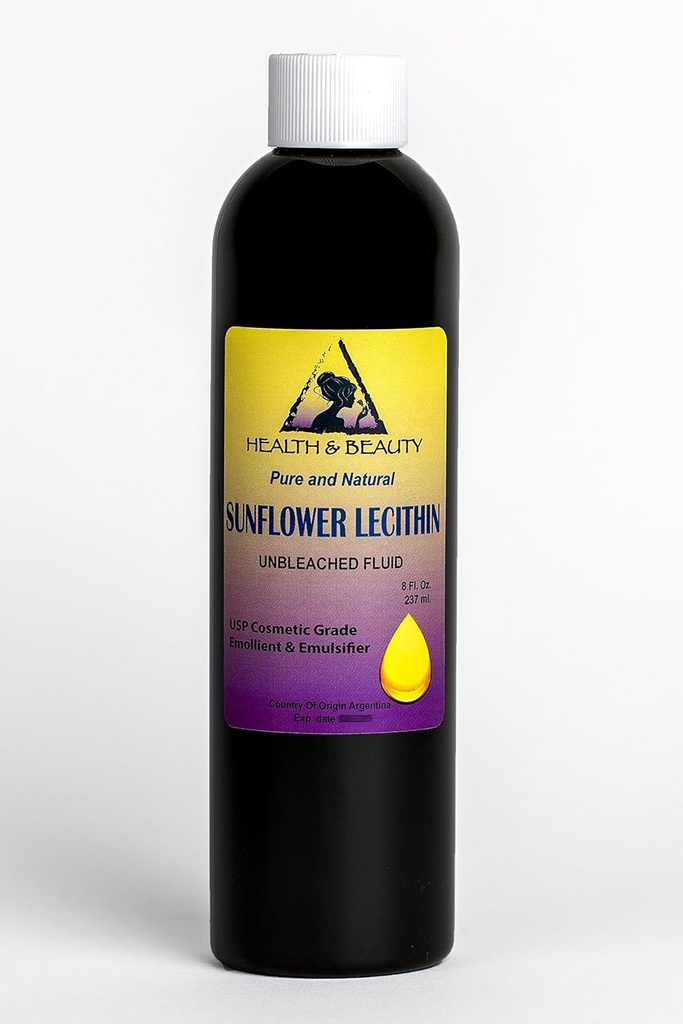 Lecitín Slnečnica Nebielená kvapalina Tekutá emulgátor Zvláčňujúca stabilizátor Pure 8 oz