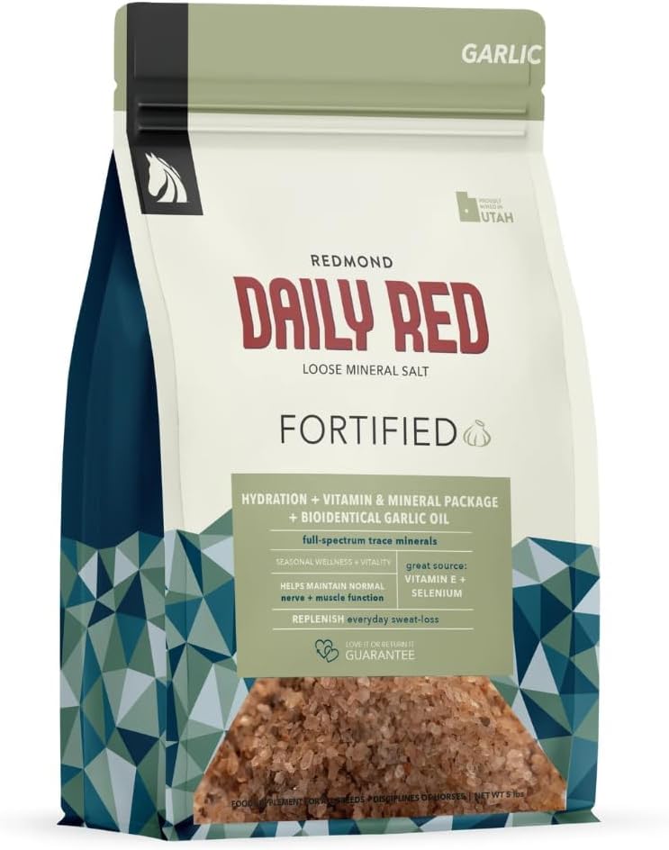 Denné červené obohatené w/Garlic - Konský vitamín a minerálne doplnky 5 LB Vak