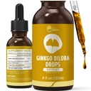Organické Ginkgo Biloba Extract Liquid Supplements, Mozog & Focus Support, 98% Absorpcia, Vegan, Non-GMO, Alkohol & Gluten Free - 4 Fl Oz