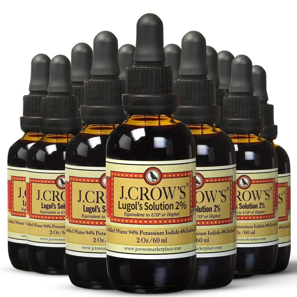 J. CROW'S® Lugol's Solution of Iodine 2% 2 oz (12 fliaš) 