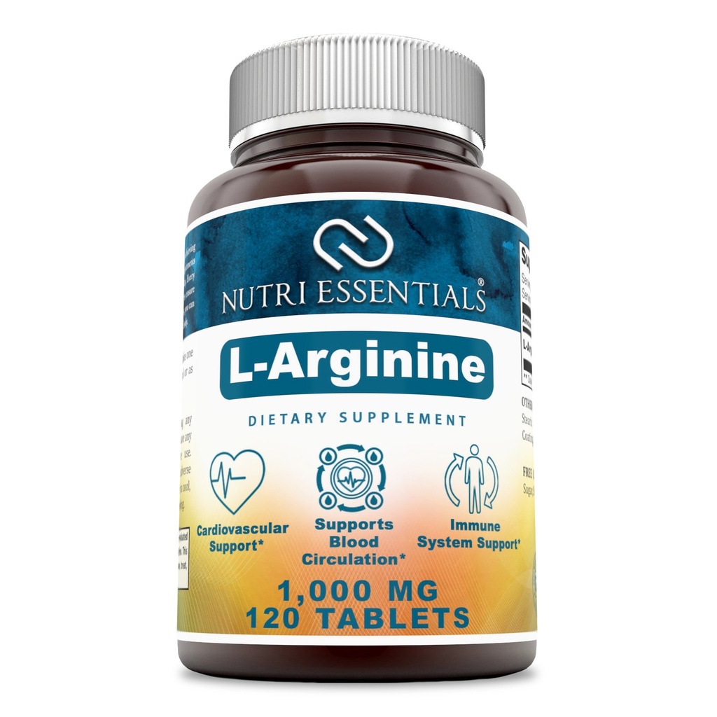 L-arginín 1000 Mg 120 Tablety Diétny doplnok - Podporuje Kardiovaskulárne zdravie - podporuje funkcie imunitného systému - Podporuje krvný obeh