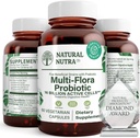 Natural Nutra Ultimate Flora Probiotic pre ženy a mužov, pomáha zlepšiť trávenie, prispieva k celkovému zdraviu, podporuje imunitný systém, Multi-kmeň s Lactobacillus, Acidophilus, 60 Kapsule