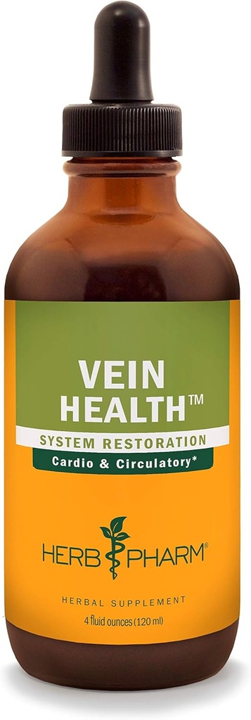 Herb Pharm Vein Zdravie Tekutá bylinná formula pre Kardiovaskulárny a obehový systém Podpora - 4 Ounce