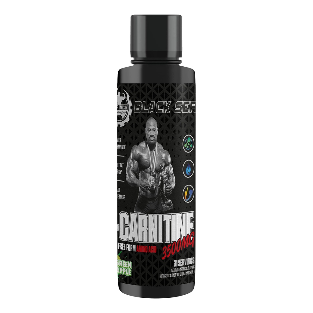 Dexter Jackson Black Series Carnitine liquid | Free from Amino Acid | Green Apple Flavor |31 Serving,3500 MG (473.28 ML)