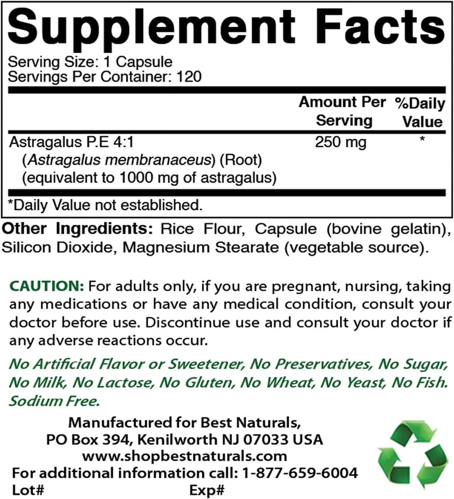 Najlepšie prírodné Astragalus 1000 mg & vitamín K2 (MK7) s D3