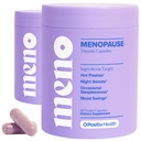 O Positiv MENO vitamíny pre menopauzu - Menopauza bez hormónov Doplnková pre ženy - Black Cohosh & Ashwagandha KSM-66 - Pomáha uľaviť horúce záblesky, nočné potenie, pohyby nálady - 30 porcií (Stock of 2)