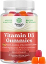 Prírody Remeslo Vitamín D3 Gummy pre denné wellness - Delicious D Dospelí s 2000IU na obsluhu kostného svalstva a imunitnej podpory Non-GMO želatína bez lepidla (30 dní dodávky)