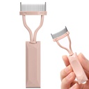 Očné riasy Comb Separátor, Arc Definer Lash Comb Mascara Comb Applicátor s krytom, Eye Cosmetic Brush Tool (Nahé ružové)
