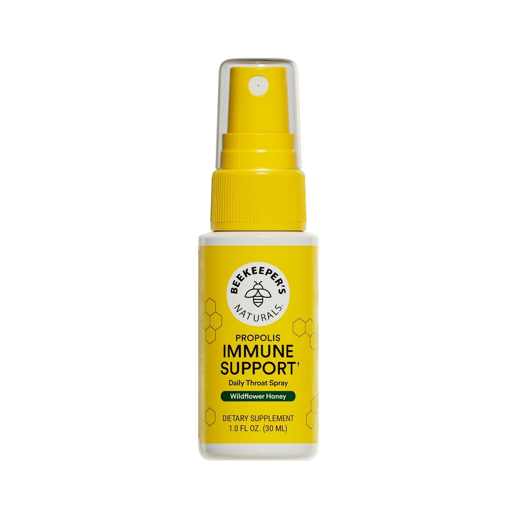Propolis Troat Spray by Beekeeper's Naturals - 95% Bee Propolis Extract, Natural Immune Support & Sore Throat Relief - Antioxidanty, Keto, Paleo, Gluten-Free (1,0 oz) [balenie 1)