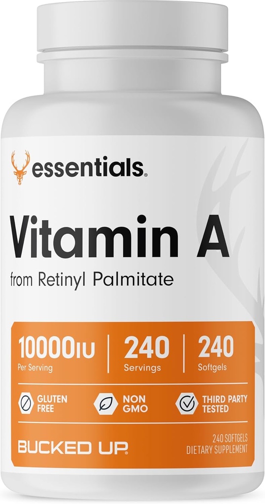 Zabalený vitamín A 10000IU na obsluhu, Essentials (240 Slúži 240 Softgels)