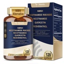 Totaria NMNH (Dihydronikotínamid mononukleotid), NMN Alternative Supplement w/Niacínamid (vitamín B3), Quercetin, Trans-Resveratrol, Support NAD+, Skin Cell Health*, Anti-Aging & Energy, 120 Caps