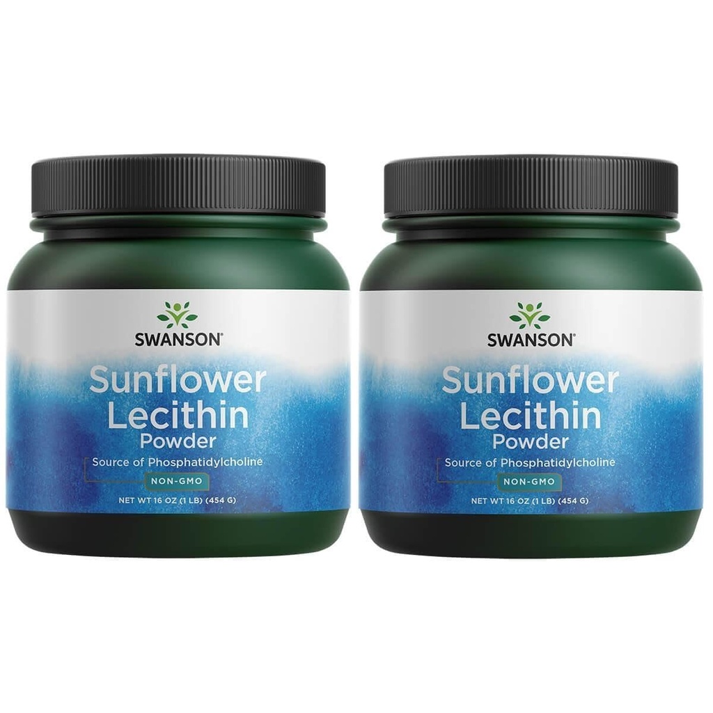 Swanson Suncer Lecithin Zdravie Mozog Nervový systém Podpora Non-GMO Soy-free Vegetarian 16 oz (1lb) 454 gram prášok (2 balenia)