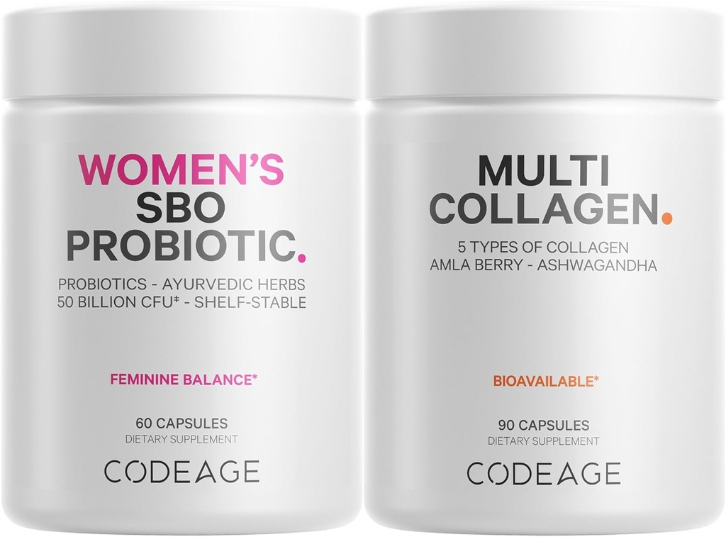 Codeage Multikolagén Proteínové kapsule a probiotiká pre ženy Bundle 