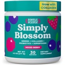Jednoducho Blossom Nutrition - Daily Greens & Superfood Powder + Collagen + Probiotiká pre ženské trávenie zdravie a Bloating Relief. Pomôžte svojmu zdraviu kvitnúť - 30 dňová ponuka