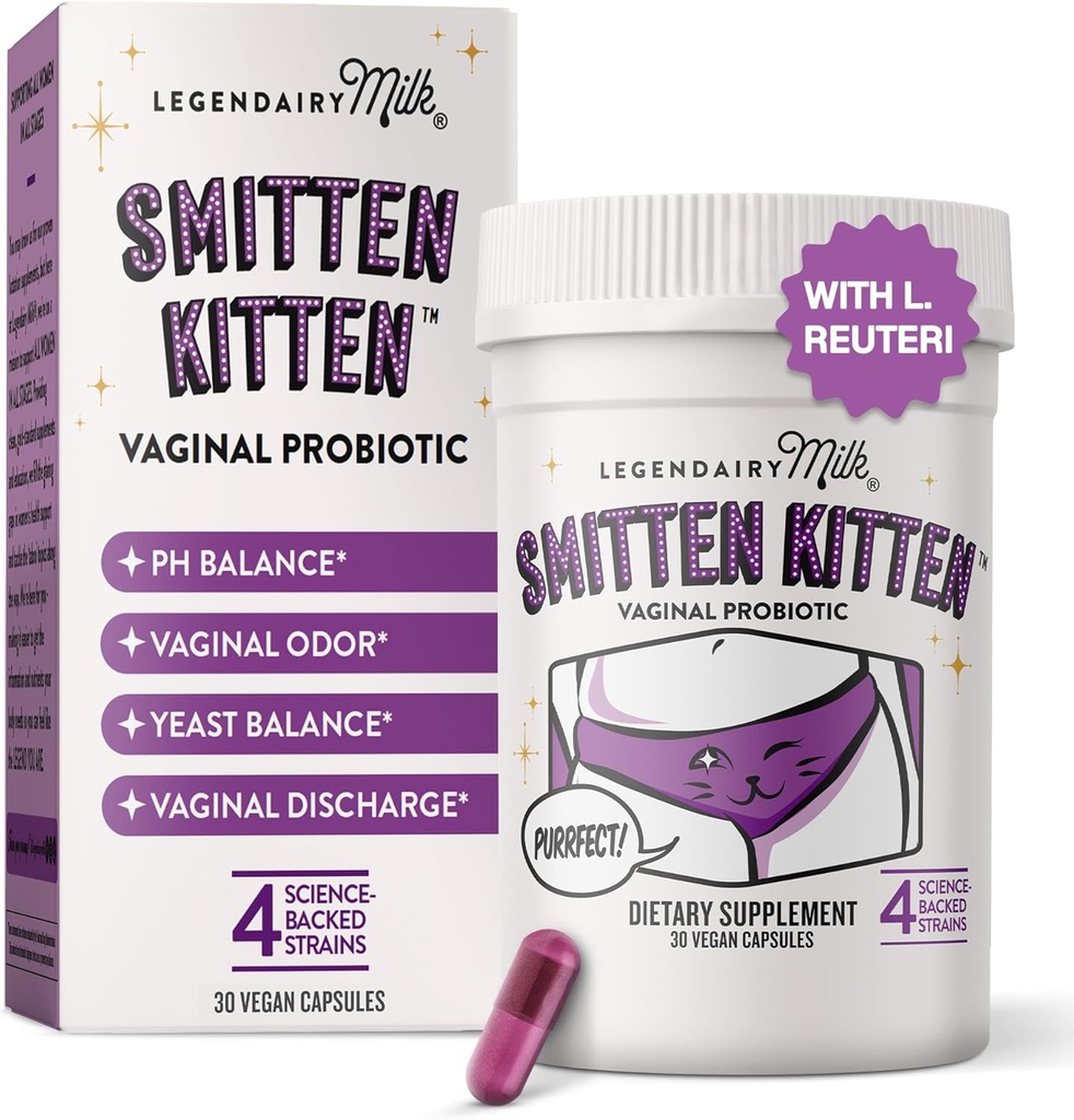 Legendairy Milk Smitten KittenTM - Vaginálne probiotiká pre ženy - Klinicky študované probiotiká Lactobacillus Reuteri for Women's Vaginal Health - podporuje rovnováhu pH, Flora & Urinary Tract Wellness