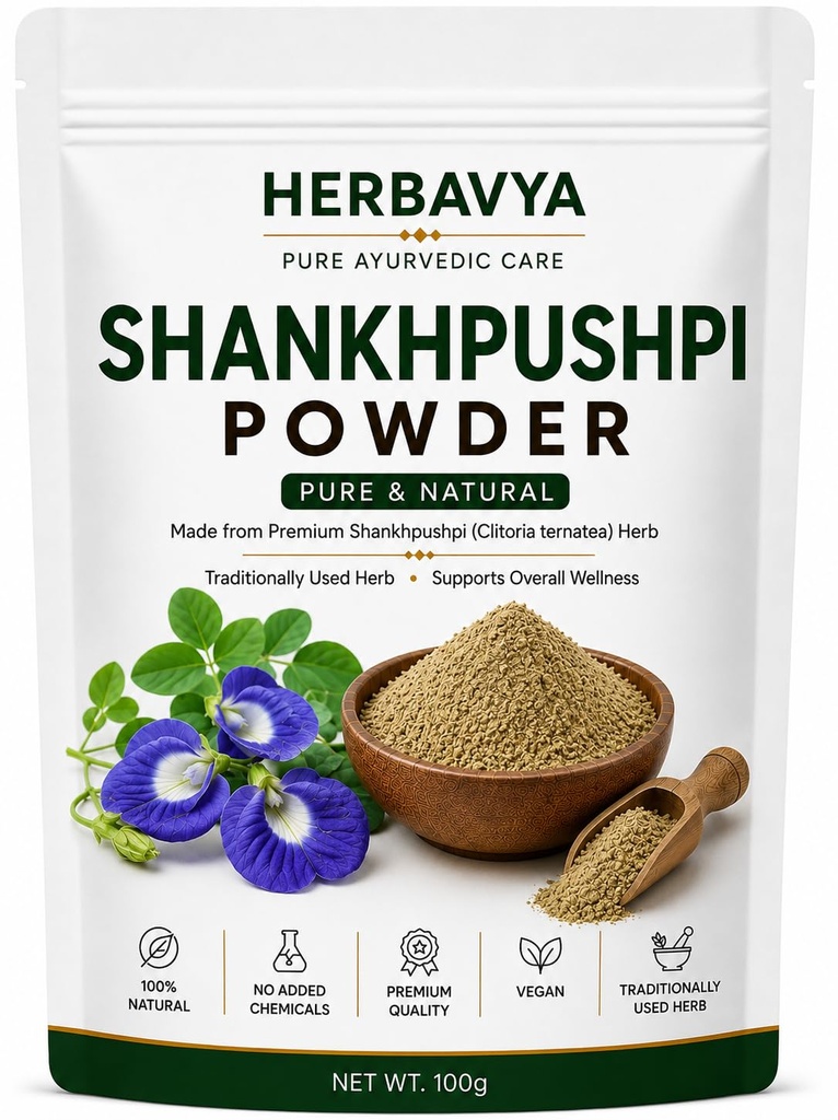 Shankhpushpi Powder 100g | Natural Convolvulus Pluricaulis Powder | Food Grade Herbal Ingredient | No Added Preservatives