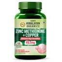 Vlado's Himalayan Organics Zinc Methionine + Chelated Copper 45.7 Mg Supplement For Men and Women | High Absorption Zinc Supplement | Supports Immunity, Heart + Skin Health | Antioxidant + Cellular Protection - 120 Veg Capsules