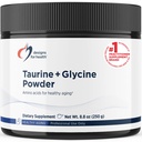 Dizajn pre zdravie Taurín + glycín prášok - Aminokyseliny pre zdravé starnutie - podporuje Cellular, Metabolic & Heart Health - Neglavovaný GMO Amino Acid prášok (250 g)