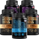 MEDCHOICE Turmerica & Ginger (240ct), spánkový melatonín (180ct) a nootropný mozog (60ct) doplnok Bundle - Wellness Trio pre mozog, spánok, a imunitná podpora - Vegan, non-GMO, bez lepidla