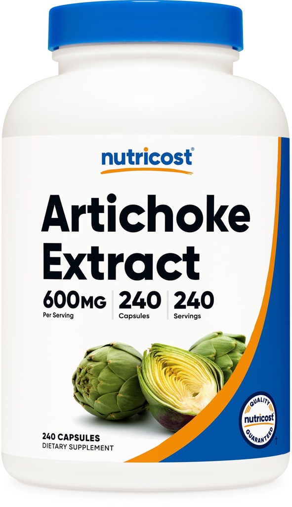 Nutricost Artičoky Extract 600mg, 240 Vegetariánske kapsule - bezlepkové, non-GMO