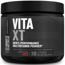 Jacked Factory Vita XT Performance Vitamin Powder - Daily Multivitamínový prášok pre mužov s KSM-66 Ashwagandha, Prebiotické Fiber, Vitamín A, C, D, K, B6, B12, & More - Fruit Punch, 30Sv