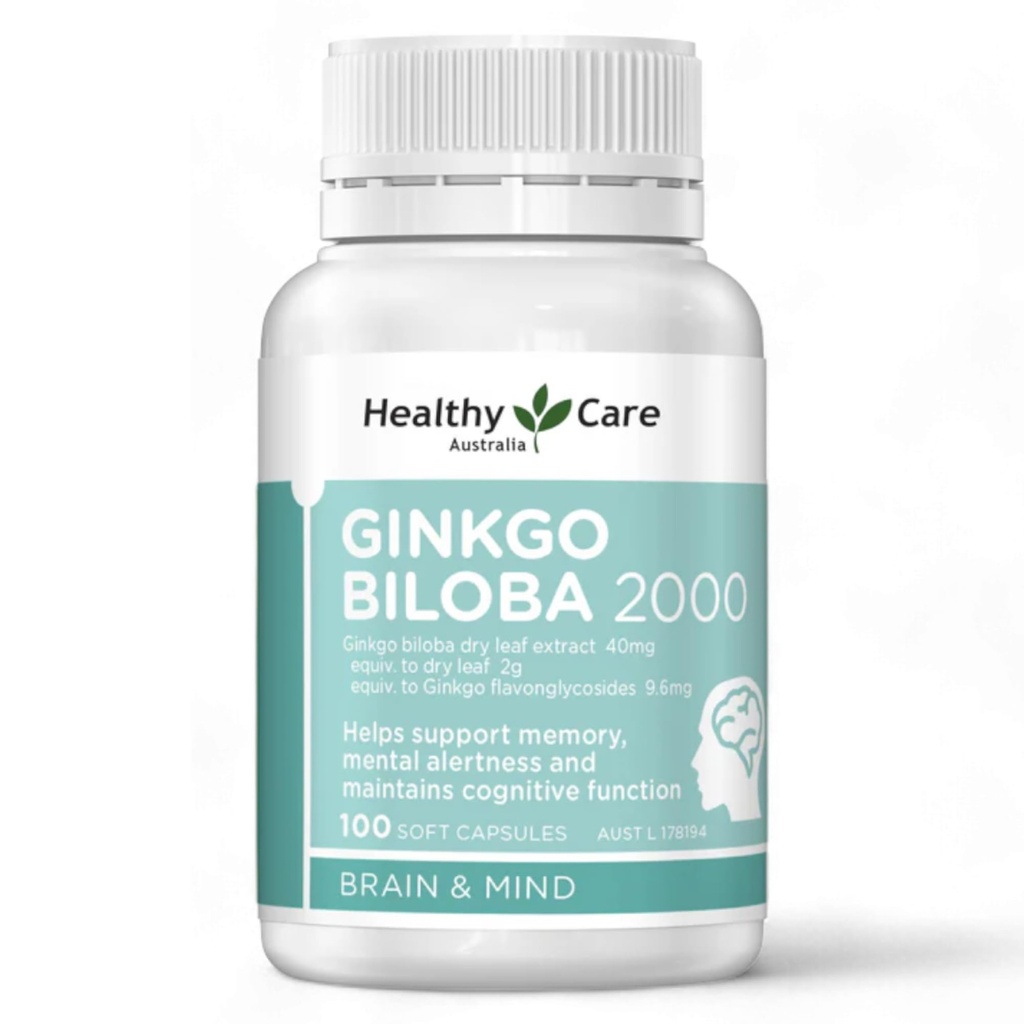 Zdravá starostlivosť Ginkgo Biloba 2000mg 100 Kapsule Australian Made