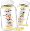 Vitamín D3 K2 Gummy - Vitamín D3 5000IU K2 (MK-7) 120mcg Doplnky s vitamínom B Complex Cukor Bez pre dospelých Deti podporujú kostné zuby Sila imunitného Mango Flavor 60 Počet 2 balenia